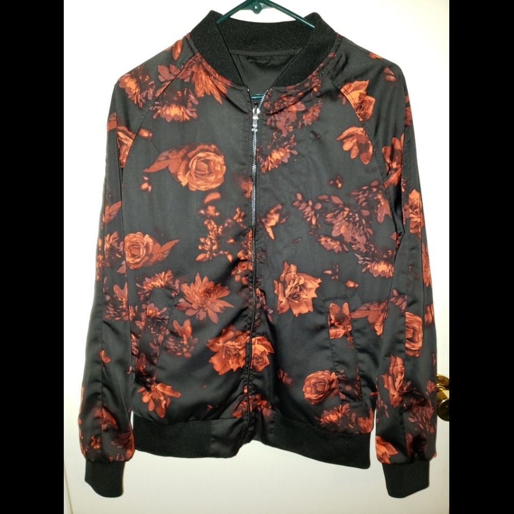 Reversible Rose/Black Bomber Jacket
